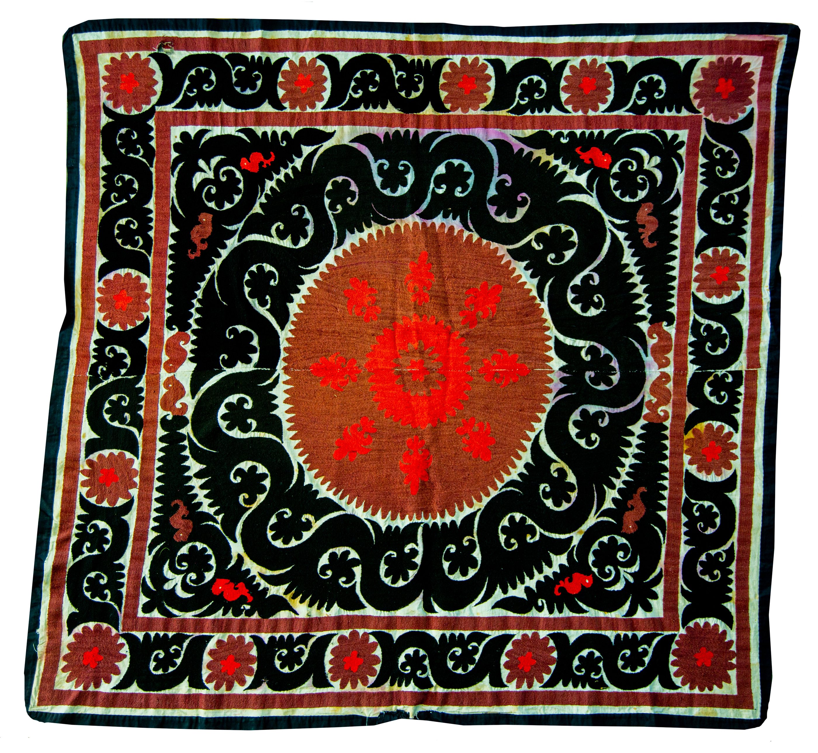 Ochre arabesque border — palak, Samarkand