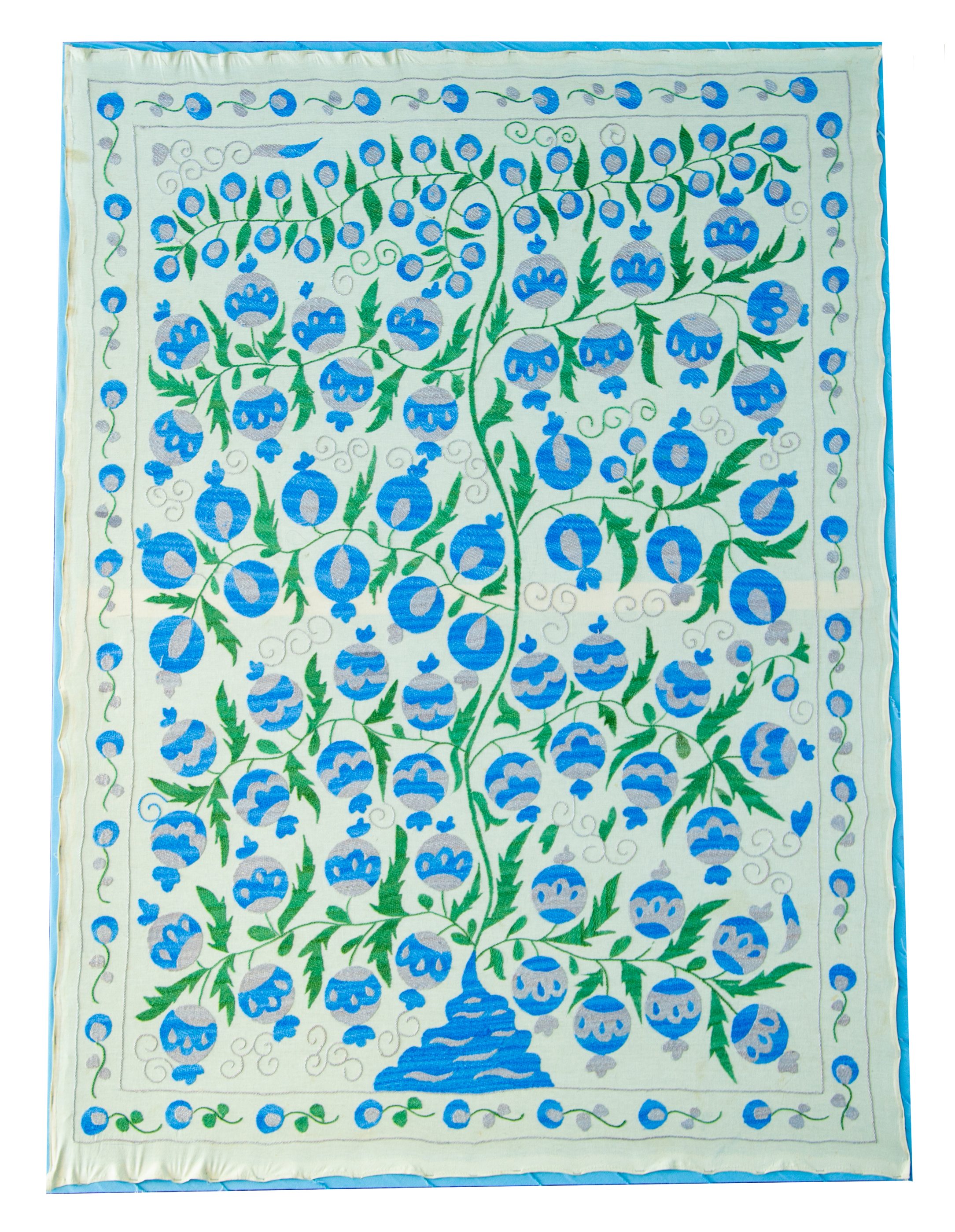 Blue pomegranate tree — panel, Samarkand