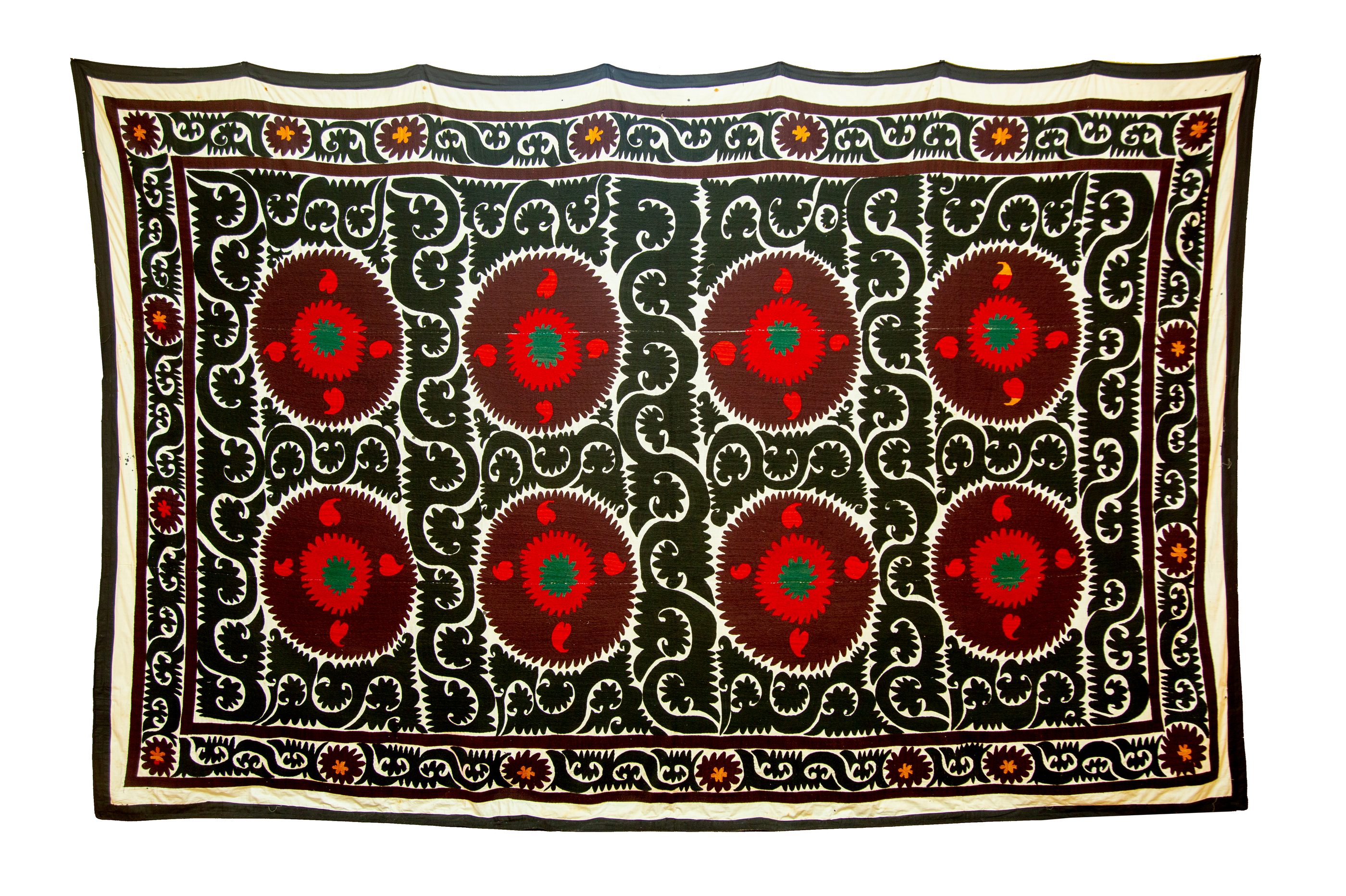 Eight medallions in a black vine — gulkurpa, Attribution pending
